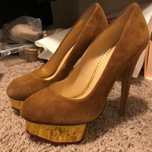 Charlotte Olympia 7M Dolly Platform Heels Brown
